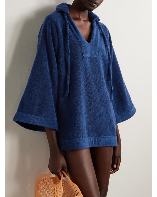 Lisa Marie Fernandez Blue Tunika Aus Baumwollfrottee