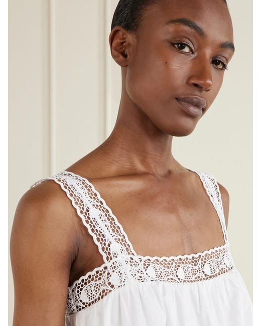 Staud White Da Adolfo Mariella Cotton-Blend Mini Dress