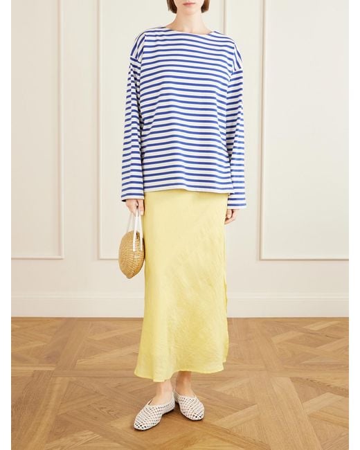 Alix Of Bohemia Yellow Lyra Sunlight Silk Midi Skirt