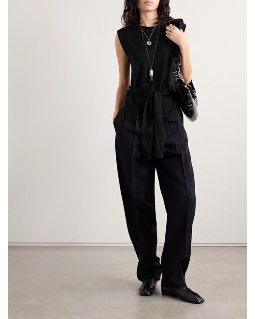 Lemaire Black Tanktop Aus Einer Wollmischung Mit Bändern