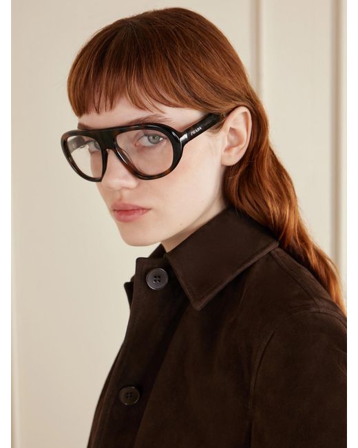 Prada Multicolor Aviator-Style Acetate Optical Glasses