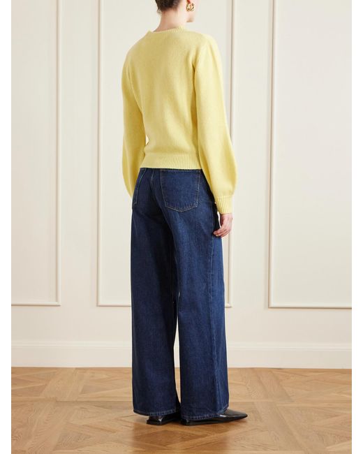 Marni Yellow Appliquéd Cashmere Sweater
