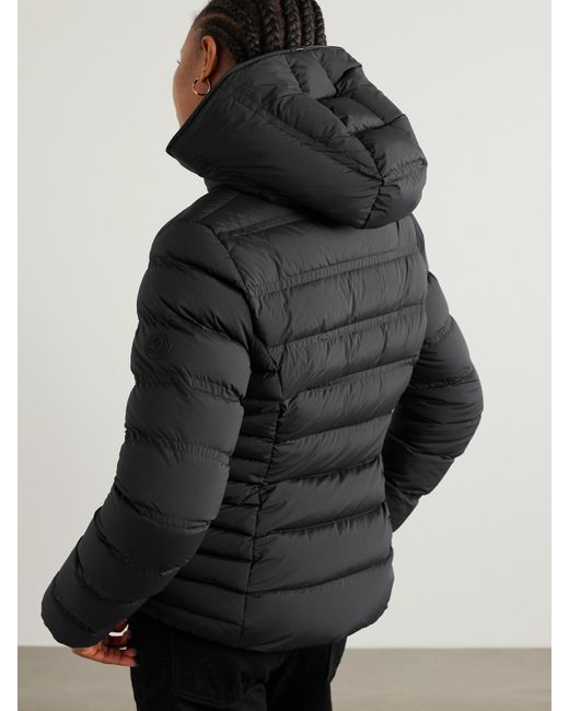 Moncler Black Appliquéd Webbing-Trimmed Quilted Shell Down Jacket
