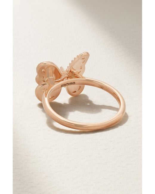 De Beers London Natural Portraits Of Nature Butterfly 18-Karat Rose Diamond Ring