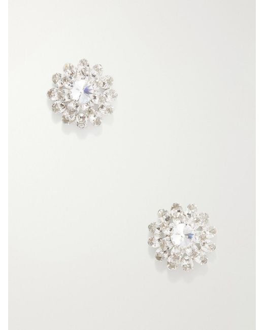 Jennifer Behr White Neve Crystal-Embellished-Tone Earrings