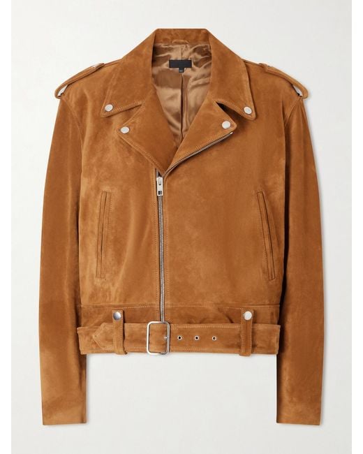 Nili Lotan Brown Evel Suede Biker Jacket