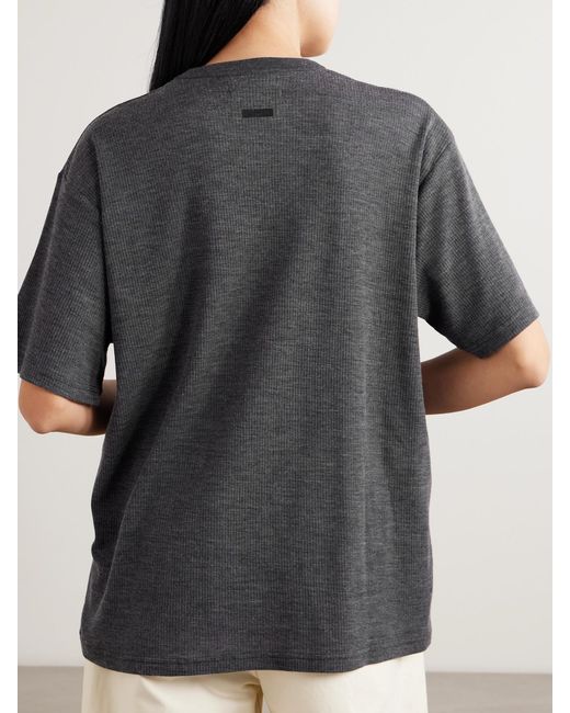 Ssstein Gray Ribbed Wool T-Shirt
