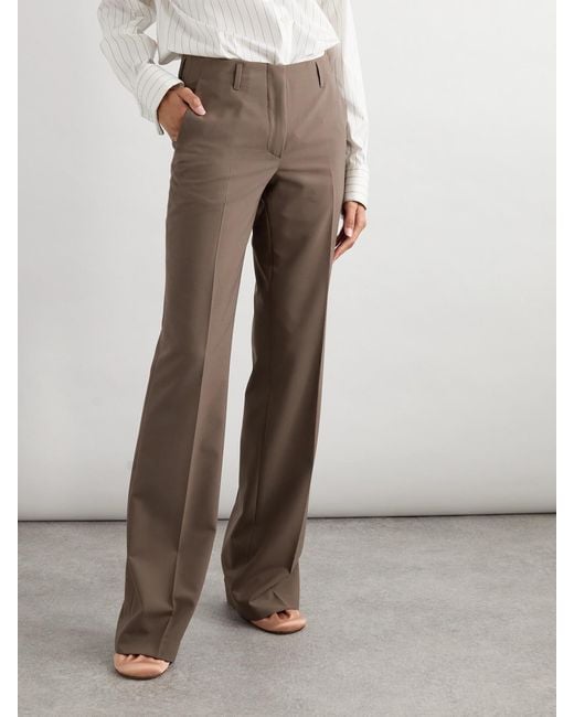 Dries Van Noten Brown Woven Straight-Leg Pants
