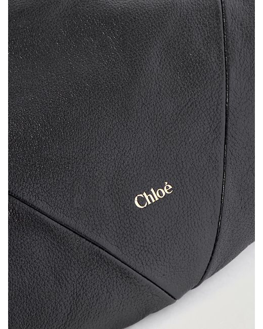 Chloé Black Schultertasche Aus Strukturiertem Leder Mit Troddel