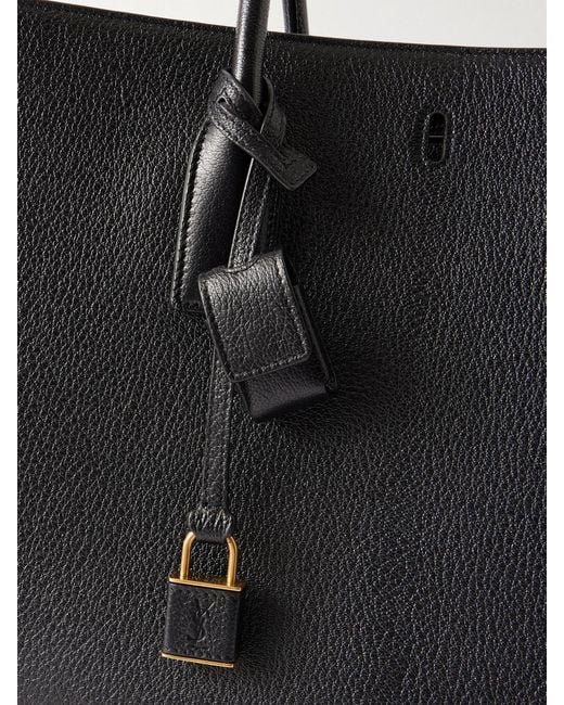 Saint Laurent Black Sac De Jour Large Textured-Leather Shoulder Bag
