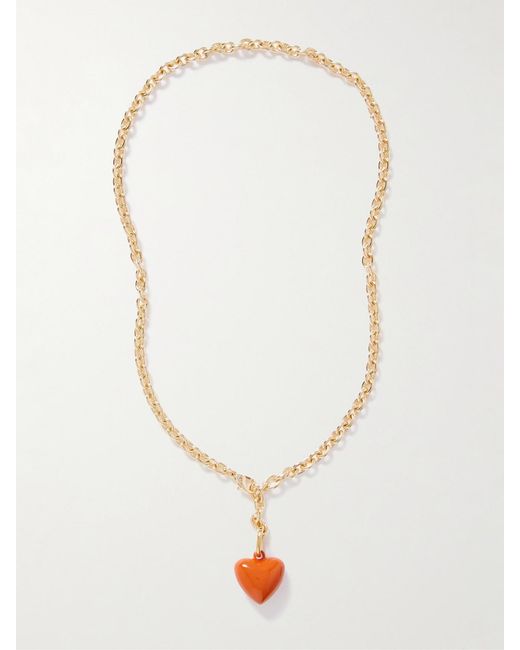 Roxanne Assoulin White The Mini Puffy Heart-Tone Necklace