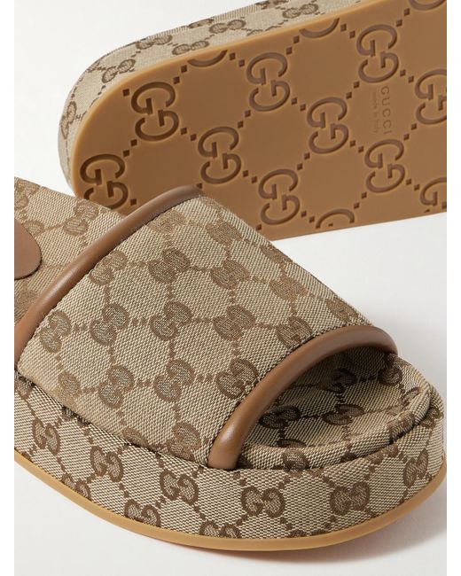 Gucci Brown Damensandale Mit Plateausohle Und Gg, Größe