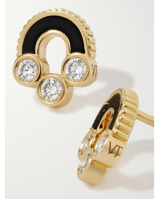 Viltier Natural Magnetic 18-Karat, Onyx And Diamond Earrings