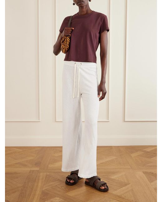 James Perse Red Cropped Cotton-Jersey T-Shirt