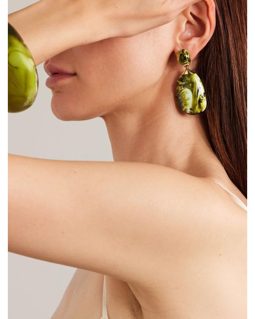 Dinosaur Designs Metallic River Rock Large-Tone Resin Earrings