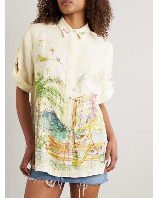 Chemise En Gaze De Lin Imprimée X Anouk Colantoni ALÉMAIS en coloris Natural