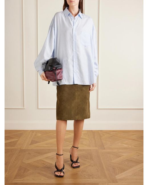 Proenza Schouler Green Irine Suede Midi Skirt