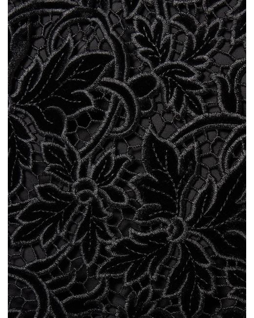 Cara Cara Black Sienna Velvet-Guipure Lace Midi Skirt