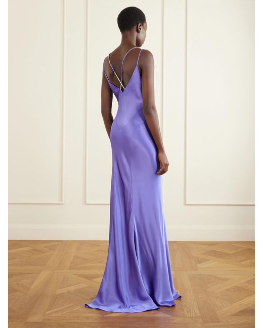 Tom Ford Purple Embellished Satin Gown