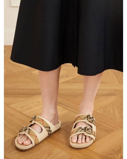 Burberry Natural Urchin Woven Raffia Sandals