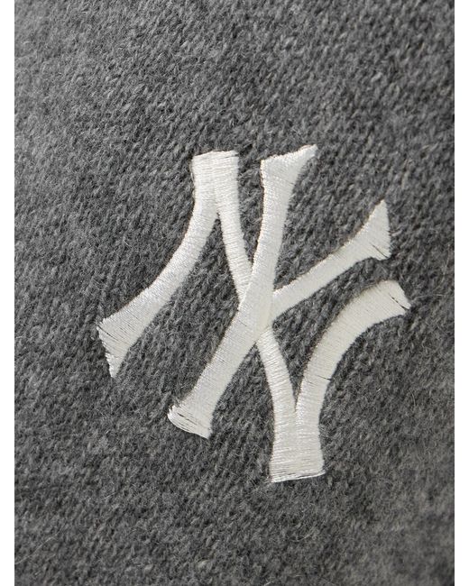 Sporty & Rich Gray '47 And New York Yankees Embroidered Cashmere And Wool-Blend Track Pants