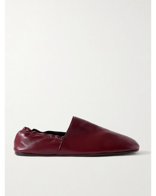 Khaite Red Banks Leather Loafers