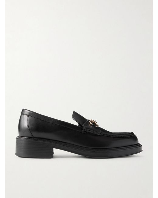 Gucci Black Horsebit Leather Loafers