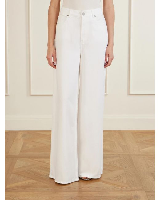 La Ligne White High-Rise Wide-Leg Jeans