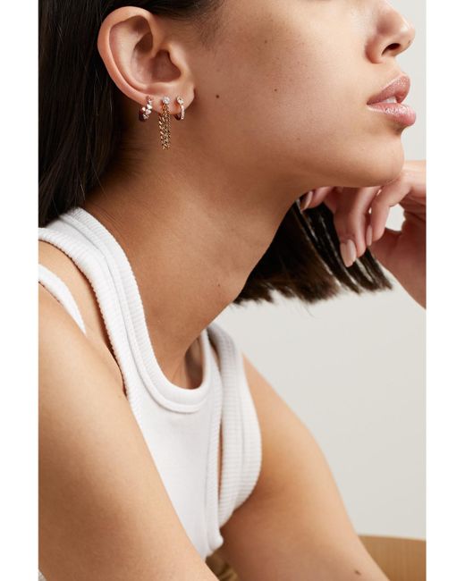 Anita Ko Natural Bobbi 18-Karat Rose Diamond Hoop Earrings
