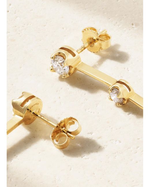 Jennifer Meyer Natural Linear 5 Illusion Ohrringe Aus 18 Karat Mit Diamanten