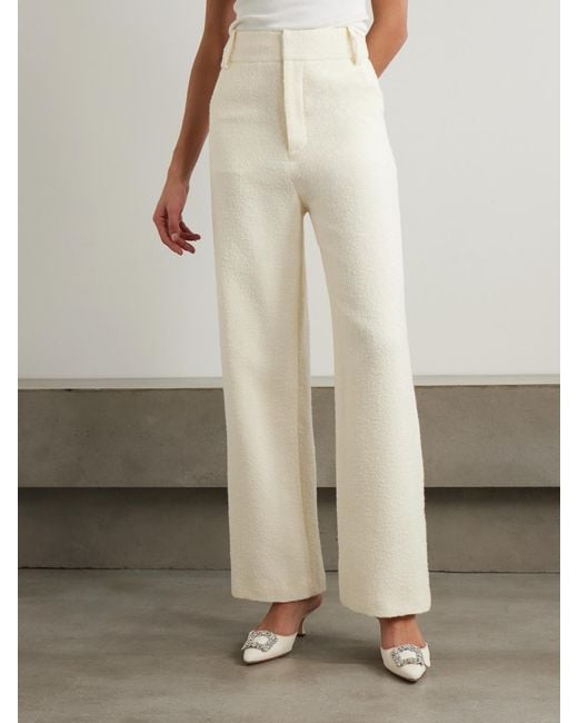 LIBEROWE Natural Alba Wool-Blend Tweed Wide-Leg Pants