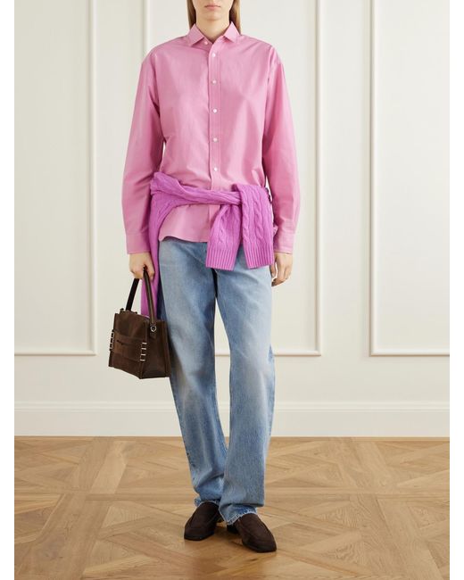 Polo Ralph Lauren Pink Cotton And Silk-Blend Shirt