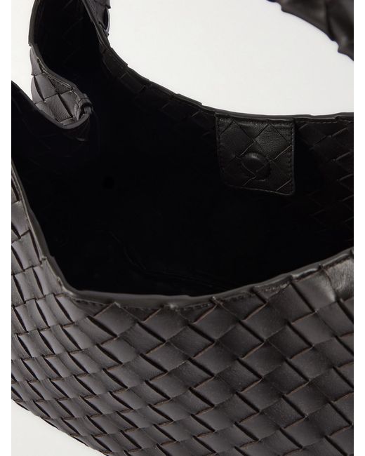 Bottega Veneta Black Campana Small Intrecciato Leather Shoulder Bag