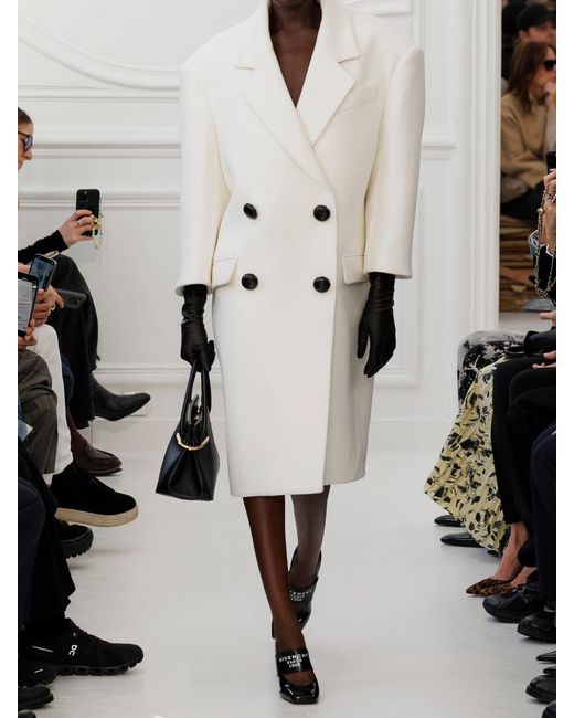 Givenchy Natural Oversized Double-Breasted Wool Coat