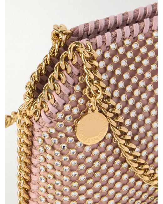 Sac Porté Épaule En Satin À Cristaux Falabella Tiny Stella McCartney en coloris Natural