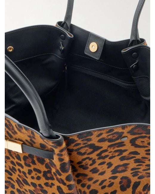 DeMellier London Brown New York Große Tote Aus Veloursleder Mit Leopardenprint