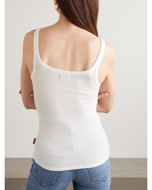 Jamie Haller White The Undershirt Ribbed Stretch-Modal Tank