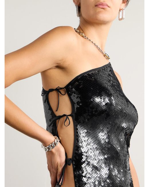 Robe Longue Du Soir En Soie À Sequins Taco Rick Owens en coloris Black