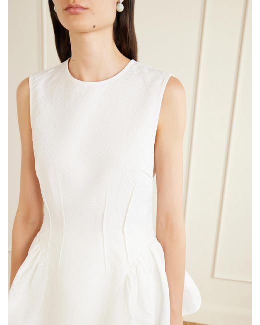 CECILIE BAHNSEN White Cbdaimi Cotton-Blend Matelassé Blouse