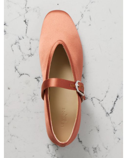 Le Monde Beryl Stella Satin Mary Jane Ballet Flats in Brown | Lyst