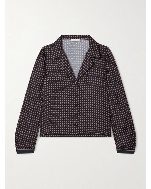 Doen Black Juliana Paisley-Print Silk-Blend Blouse