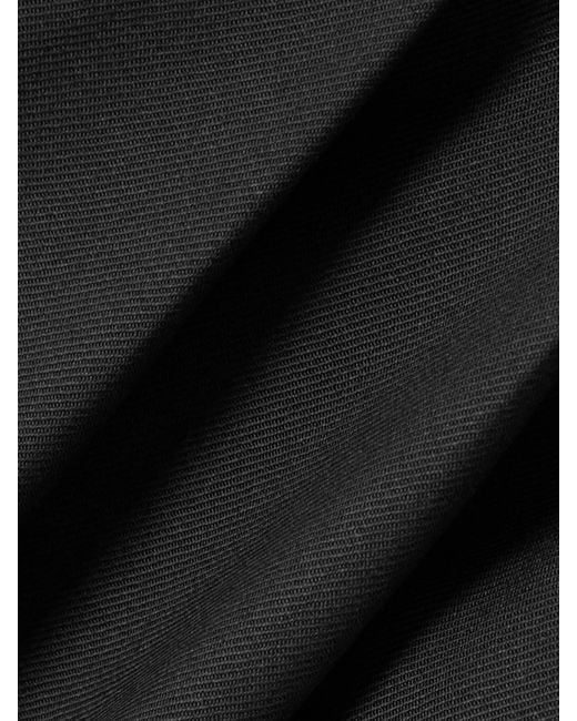 Nina Ricci Black Pleated Wool-Gabardine Wide-Leg Pants