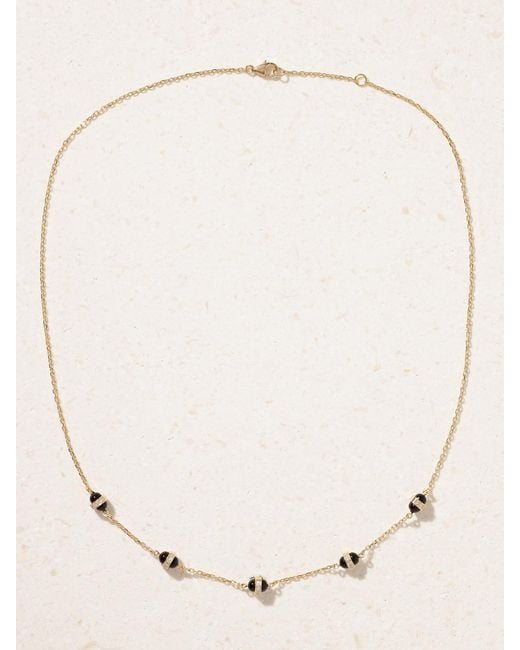 L'Atelier Nawbar Natural Atoms 18-Karat, Enamel And Diamond Necklace