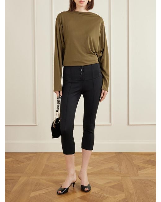 Jacquemus Black Le Pantalon Arlesien Crepe Skinny Capri Pants