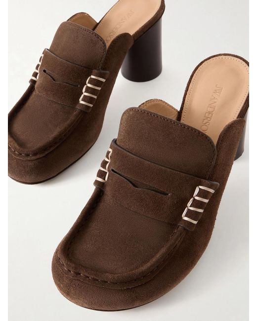 J.W. Anderson Brown Suede Mule Pumps
