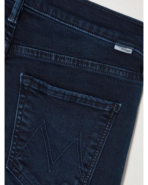 Mother Blue The Dazzler Ankle Mid-Rise Slim-Leg Jeans