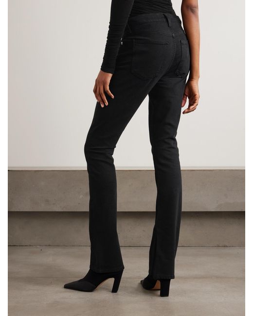 Agolde Black Ingram Split High-Rise Flared Jeans