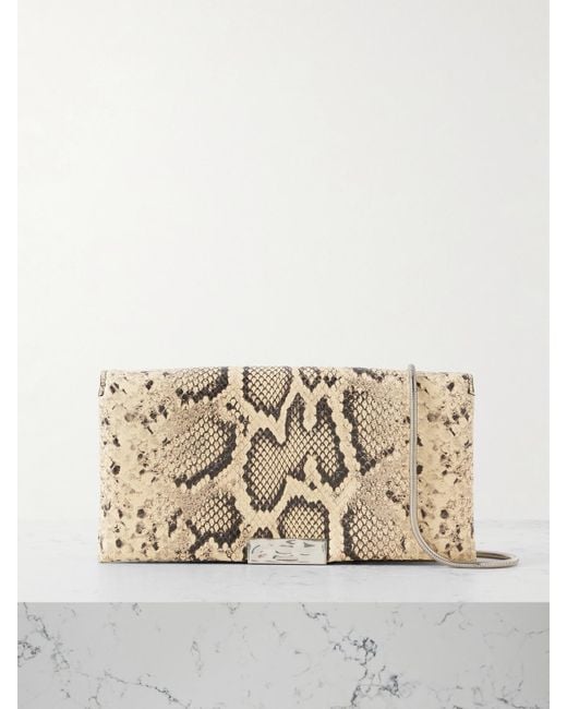 Jil Sander Natural Snake-Effect Leather Clutch