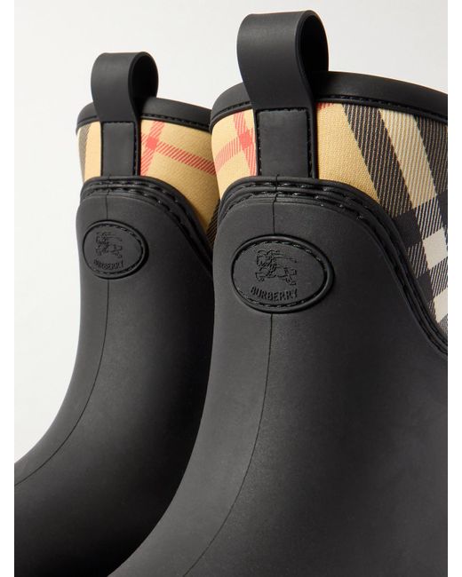 Bottines En Caoutchouc Et En Nylon À Carreaux Burberry en coloris Black