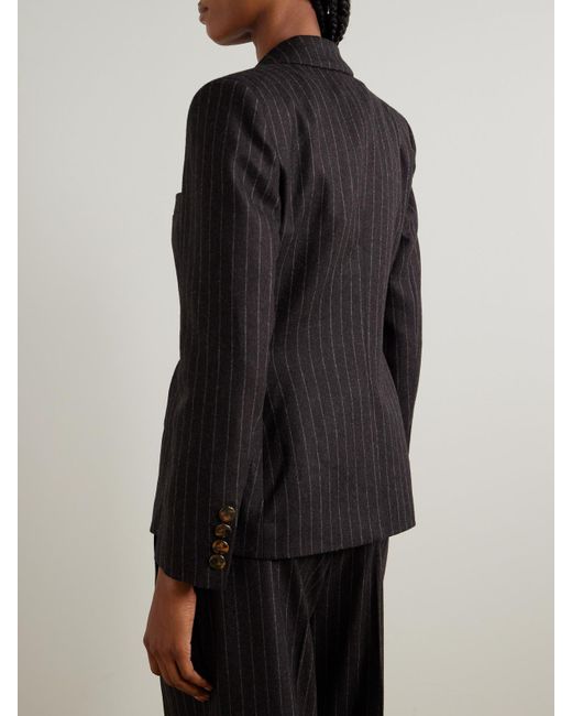 Blazé Milano Black Akira Blazer Aus Einer Woll-Kaschmirmischung Mit Nadelstreifen